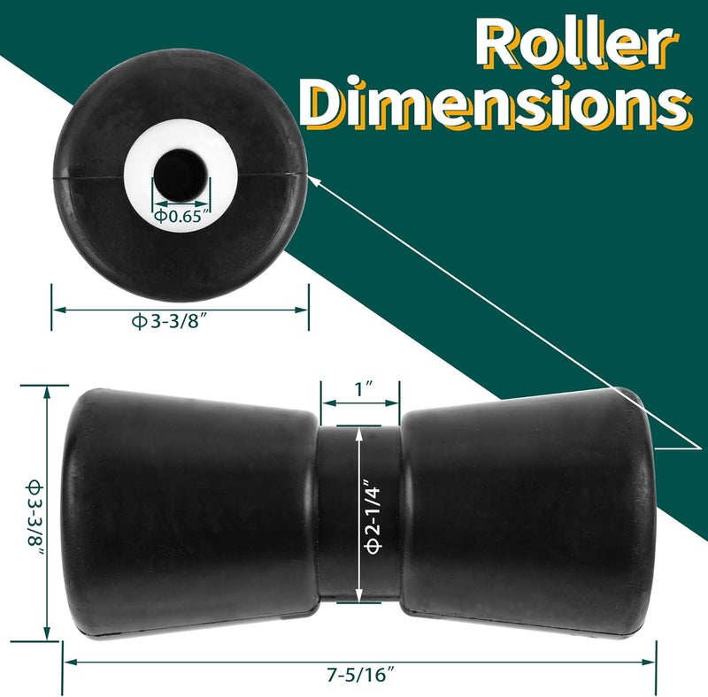 TPSHKE Keel Roller Assembly Kit for Boat Trailers with Roller and Bracket and Mounting Bolts, Silver, Galvanized Steel - Image 2